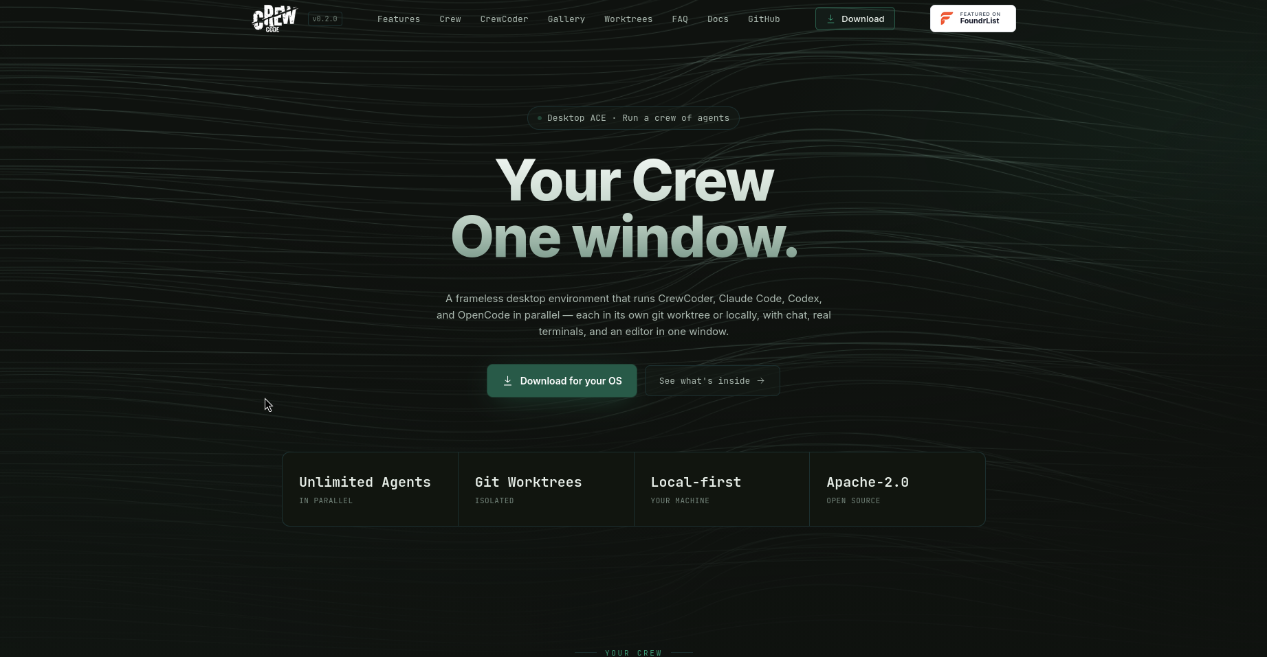 CrewCode website preview